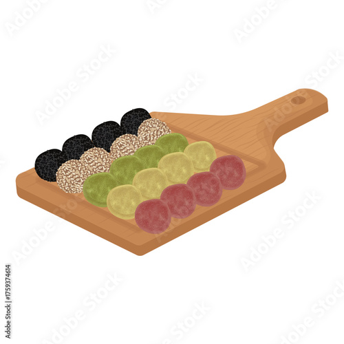 Vector Illustration Logo Clipart Gyeongdan Traditional Korean Rice Cake Balls