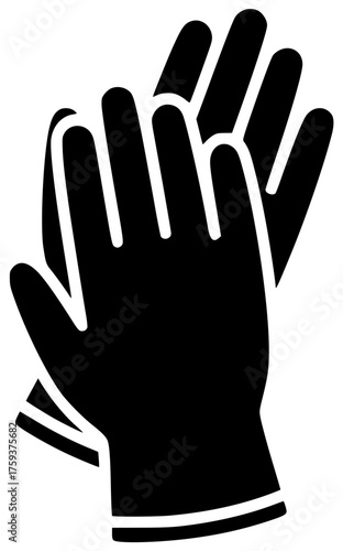 white illustration hand silhouette glove logo set icon closeup outline person collection finger thumb health healthcare doctor disease gesture shape for vector graphic background