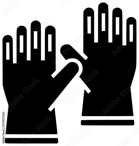 white illustration hand silhouette glove logo set icon closeup outline person collection finger thumb health healthcare doctor disease gesture shape for vector graphic background