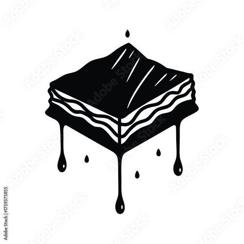 Baklava with Maple Syrup Drizzle Illustration