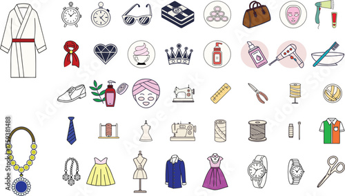 editable fashion and lifestyle icons