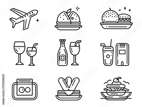 In-flight Meal Line Art Taste Above Clouds