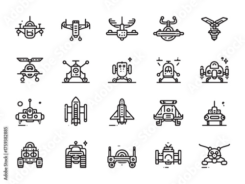 Intergalactic Transport Line Art Across Universe