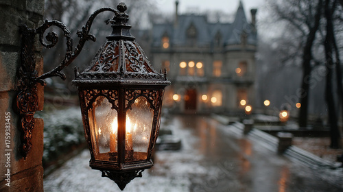 An ornate wrought-iron stre...