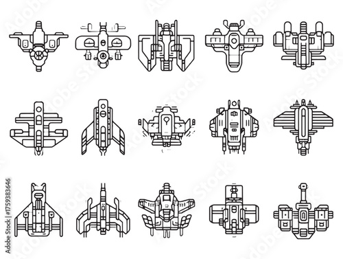 Intergalactic Transport Line Art Journey Begins