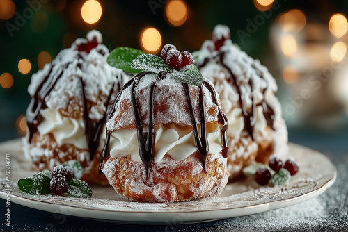 Festive Italian struffoli w...