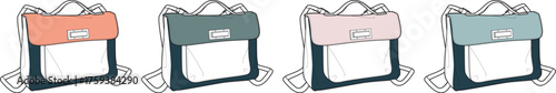 Set of four minimalist water bottle holder bags in soft pastel colors, featuring a clear phone pocket and adjustable strap, perfect for travel, outdoor activities, and everyday convenience
