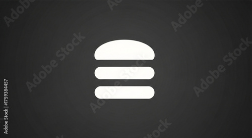 Minimalist illustration of a burger, , representing fast food, restaurants, and culinary themes