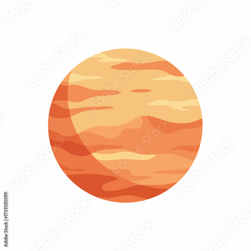 Simple Flat Style Detailed Venus Planet Celestial Body Illustration