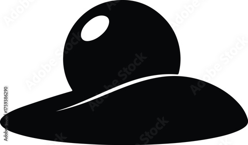 Vector woman sun hat black silhouette illustration