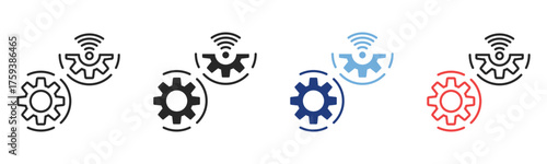 Autonomous Icon Set With Multiple Styles Vector Illustration