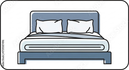 Bed illustration, a furniture piece for sleeping and resting, often found in bedrooms and hotels