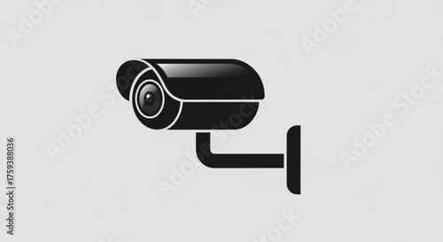 A sleek black surveillance camera is mounted on a wall, its lens focused and ready to capture any movement