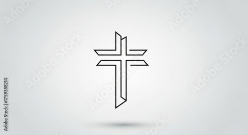 Minimalist christian cross symbol, representing faith, spirituality, and religious belief in a simple and elegant design