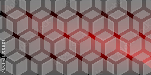 White 3d hexagonal technology vector abstract background. Blue bright energy flashes under hexagon in modern technology futuristic background vector illustration. White honeycomb texture grid.