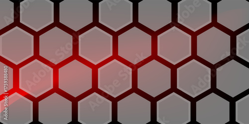 White 3d hexagonal technology vector abstract background. Blue bright energy flashes under hexagon in modern technology futuristic background vector illustration. White honeycomb texture grid.