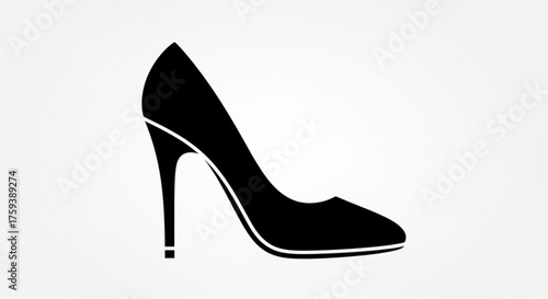 Elegant black high heel shoe, a symbol of sophistication and style for any fashionconscious woman