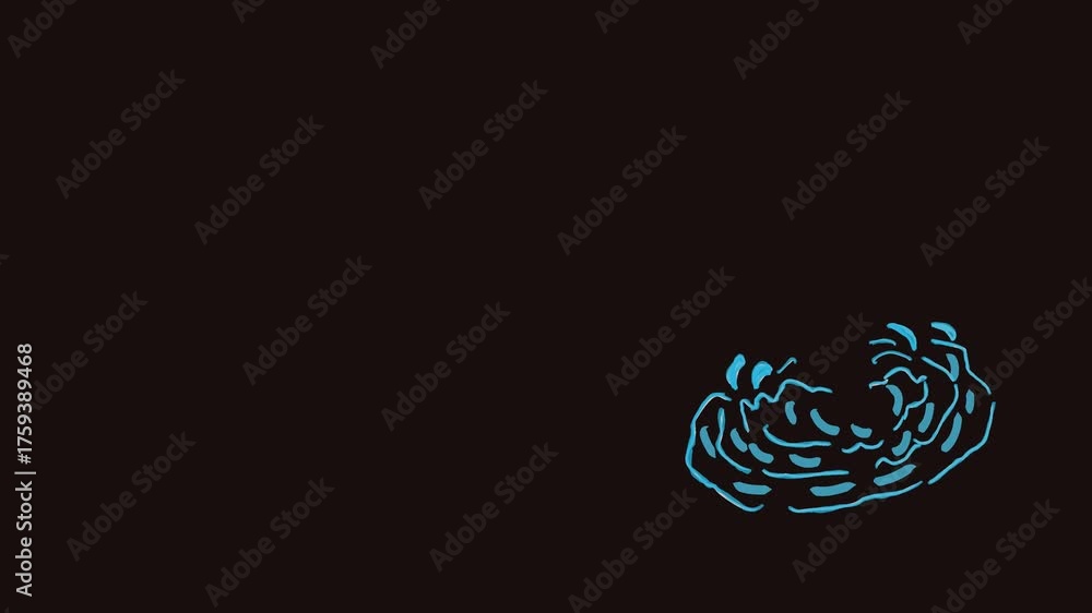 Marlin fish jumping on ocean cartoon animation 2D. Fish jumping out of ...