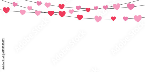 Heart garland design for Valentine's Day vector illustration 