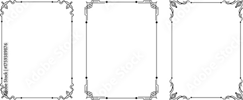 Vintage Floral Ornamental Frame Collection – Elegant Royal Invitation Border Vector