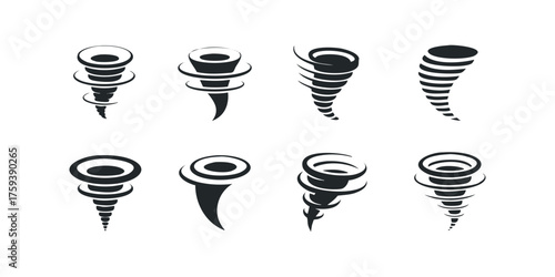 Tornado Swirl Icons Set