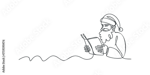 Old Man with Beard Wearing Hat Reading Book