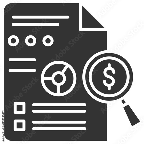 Financial Audit Glyph Icon