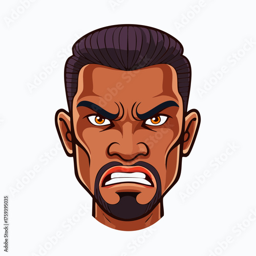 Intense portrait of a man showing anger and frustration on white