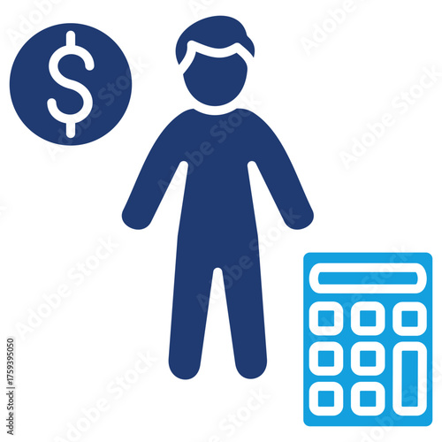 Accountant Flat Blue Icon