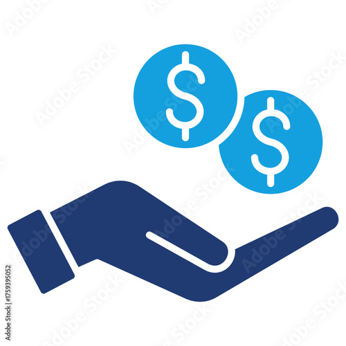 Earnings Flat Blue Icon