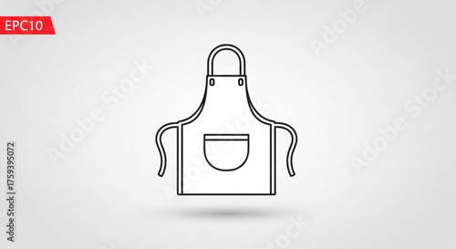 Simple line drawing of an apron, perfect for culinary, crafting, or professional attire concepts