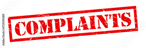 " Complaints " on red stamp	