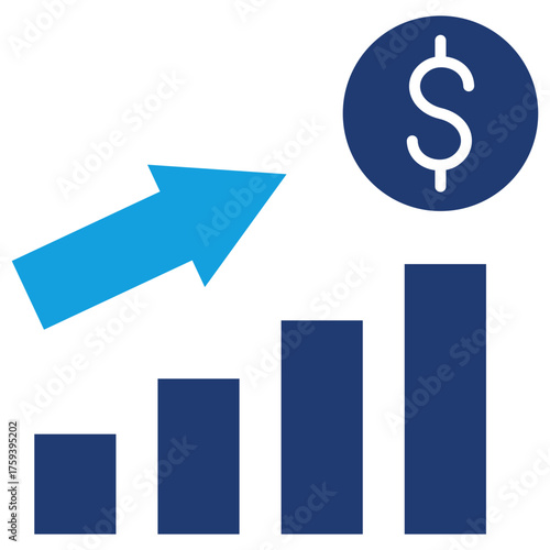 Revenue Flat Blue Icon