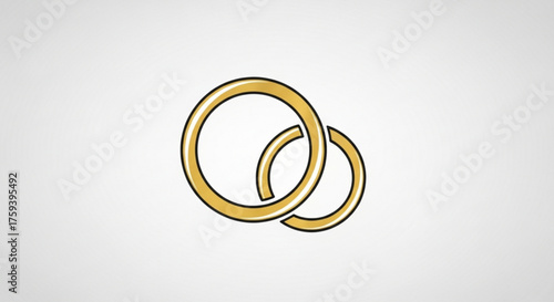 Two golden wedding rings, representing the eternal bond of love and commitment between two individuals in marriage