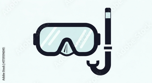 Illustration of a diving mask and snorkel, perfect for snorkeling and underwater exploration adventures