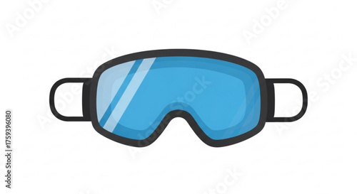 Blue ski goggles with black frame for winter sports and activities, providing eye protection from snow and sun glare