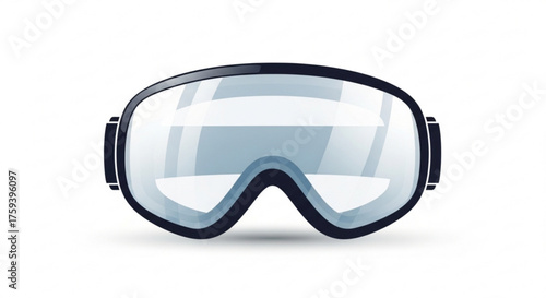 Sleek ski goggles with a dark frame, designed for optimal visibility and protection during winter sports activities