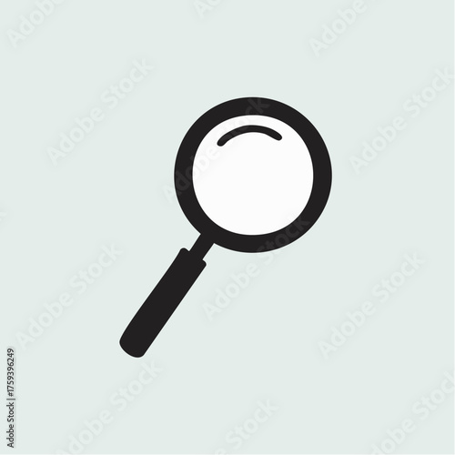 Magnifying glass icon on light background vector design for search and analysis