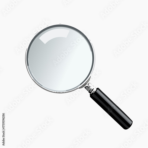 Magnifying glass isolated on white background for research and analysis
