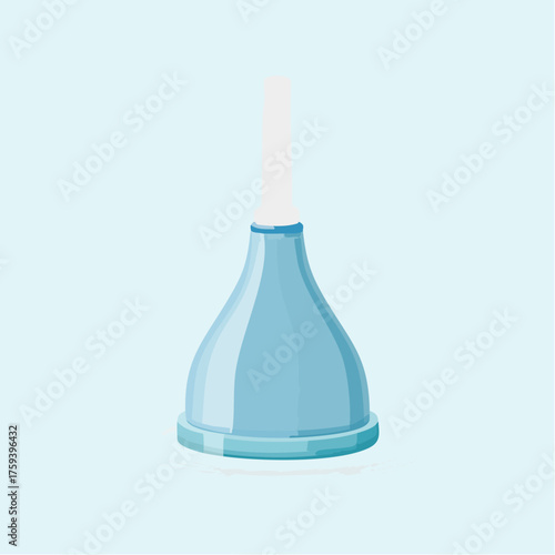 Medical enema equipment illustration on light blue background