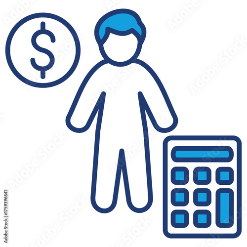 Accountant Blue Icon