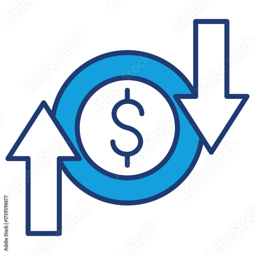 Profit Loss Blue Icon