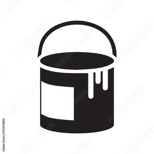 “Paint Bucket Silhouette | Painting Equipment Vector Icon”