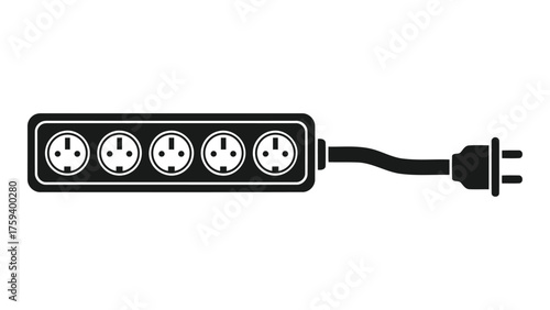 Power strip isolated on white background symbol of electricity, energy, and technology for home and office appliances