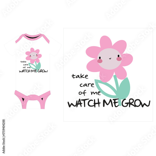 baby romper flower  print vector art