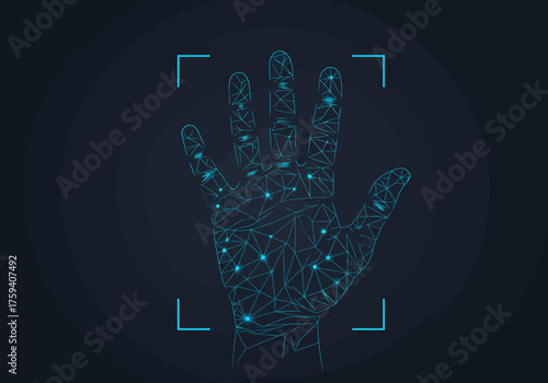 Digital Handprint Futuristic Security and Connectivity