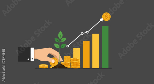 Business Investment Growth and Financial Success Concept