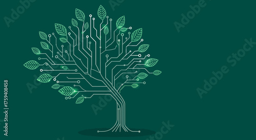 Digital Tree Merging Nature with Technology in a Modern Design