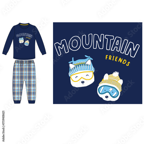 t shirt with pant cartoon print vector art.eps