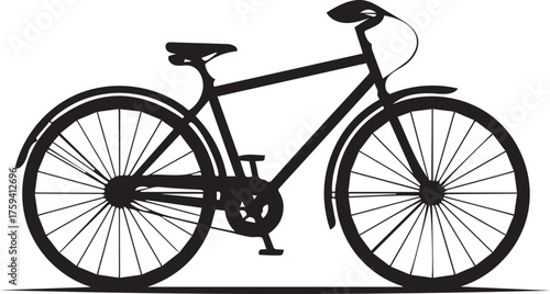 Classic black silhouette bicycle ready for adventure and commuting on vector